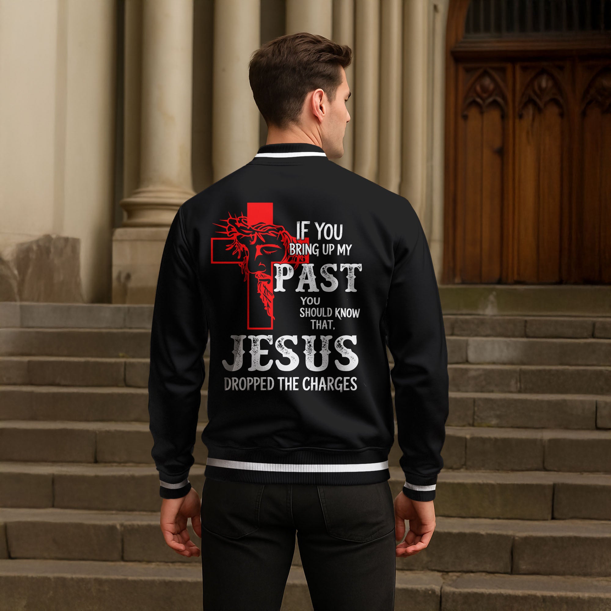 "Redemption" Black Baseball Jacket