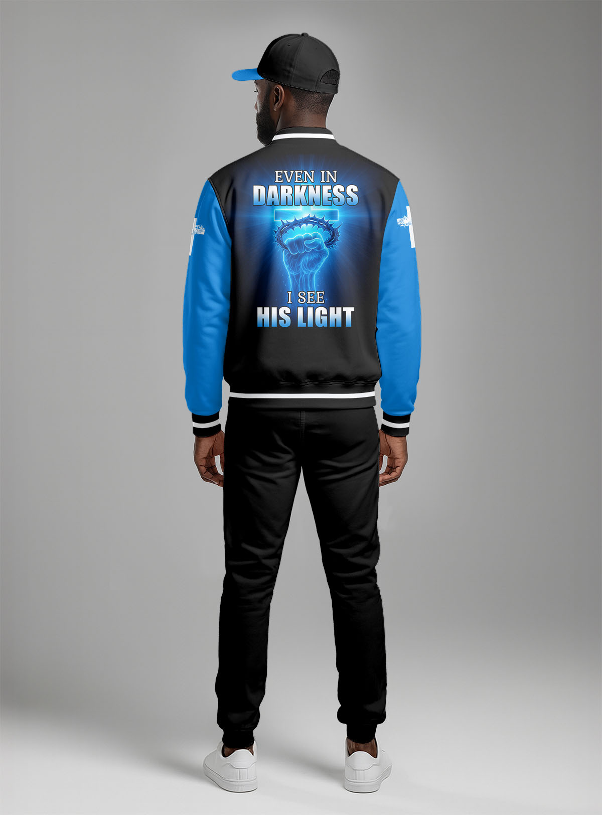 Jesus In The Light Baseball Jacket