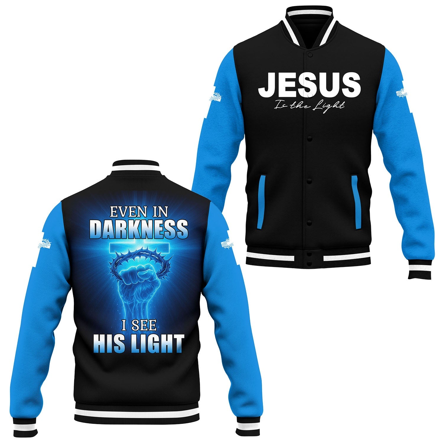 Jesus In The Light Baseball Jacket