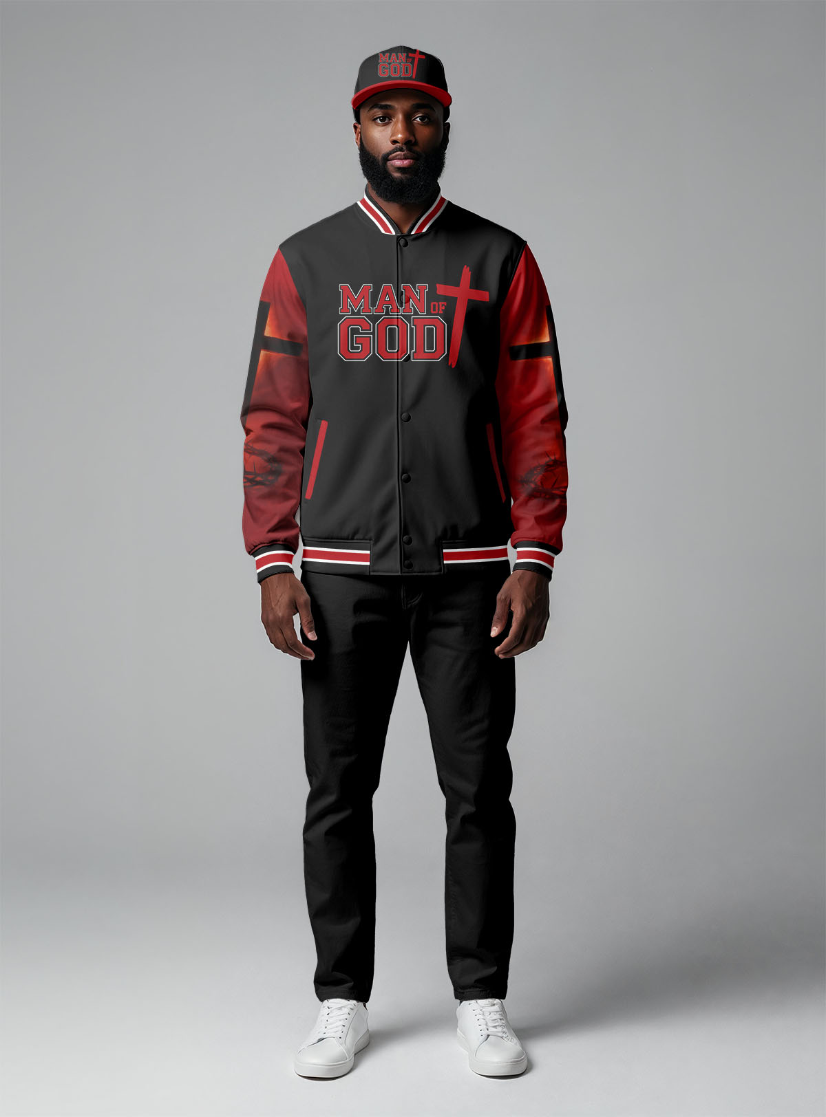 Man Of God Baseball Jacket