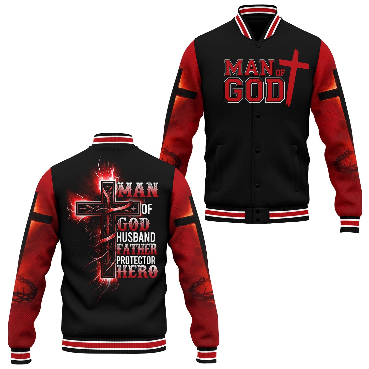 Man Of God Baseball Jacket