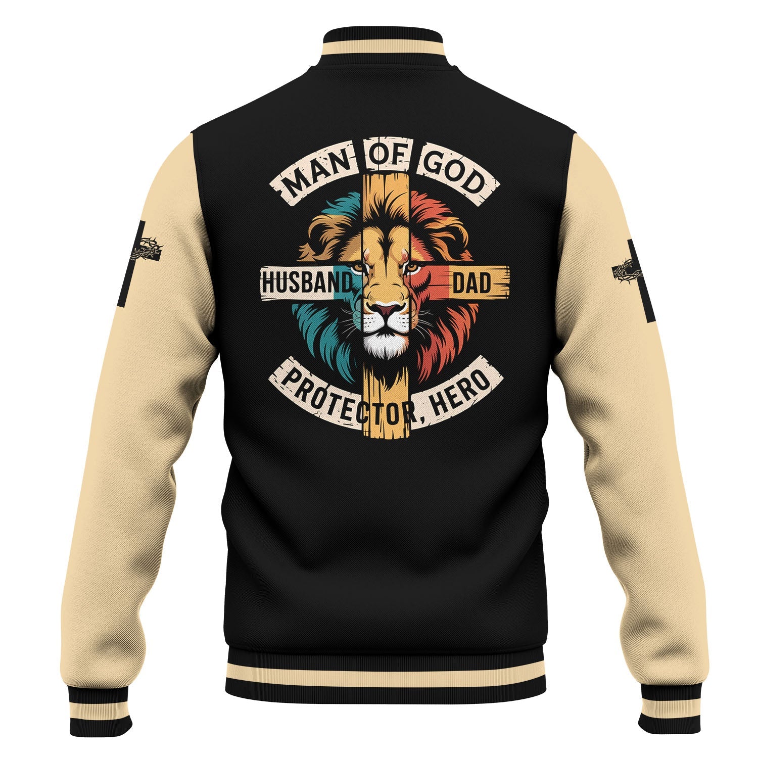 Lion of Faith Dad Baseball Jacket