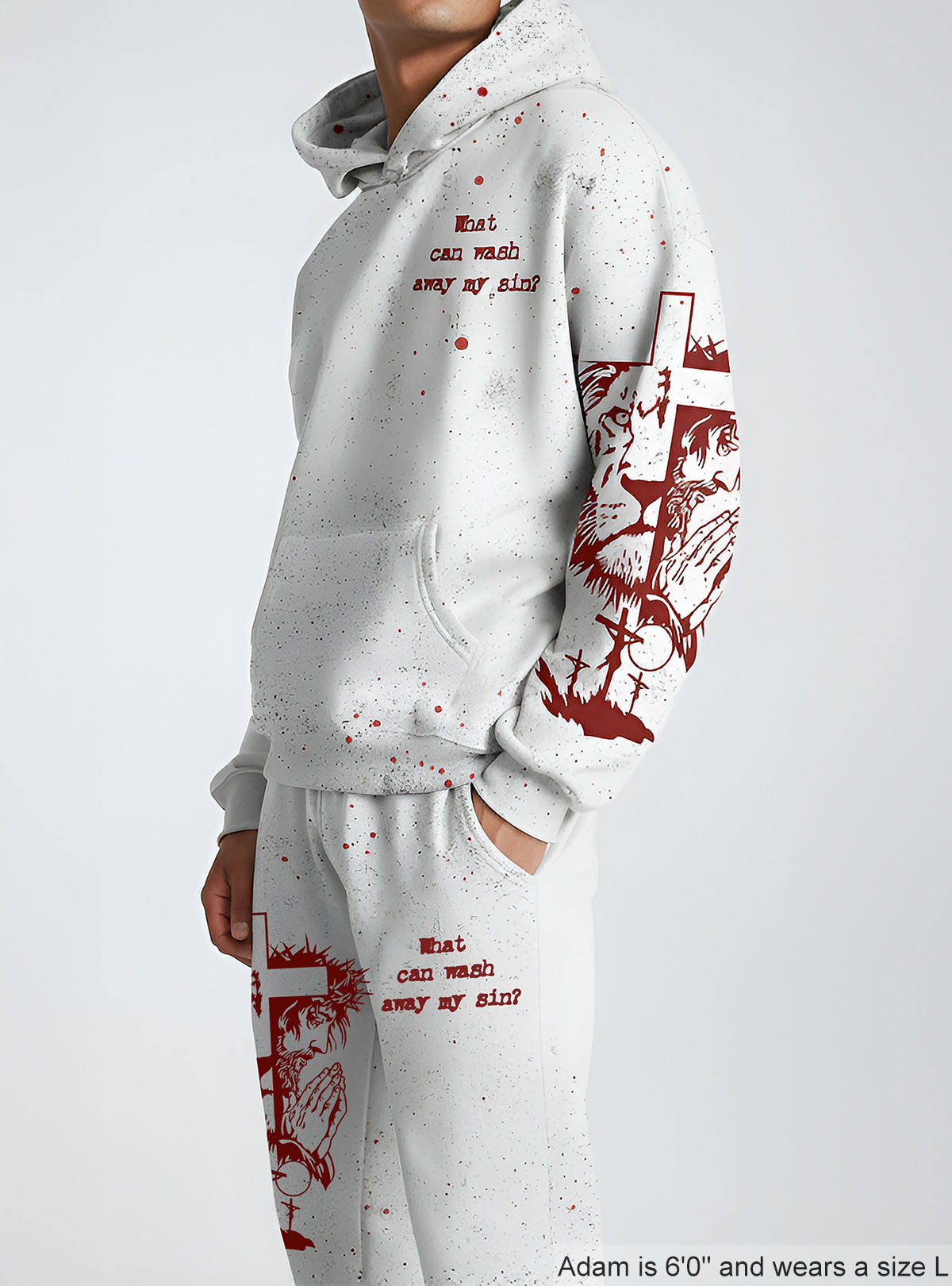 Crimson Cross Hoodie & Jogger Set