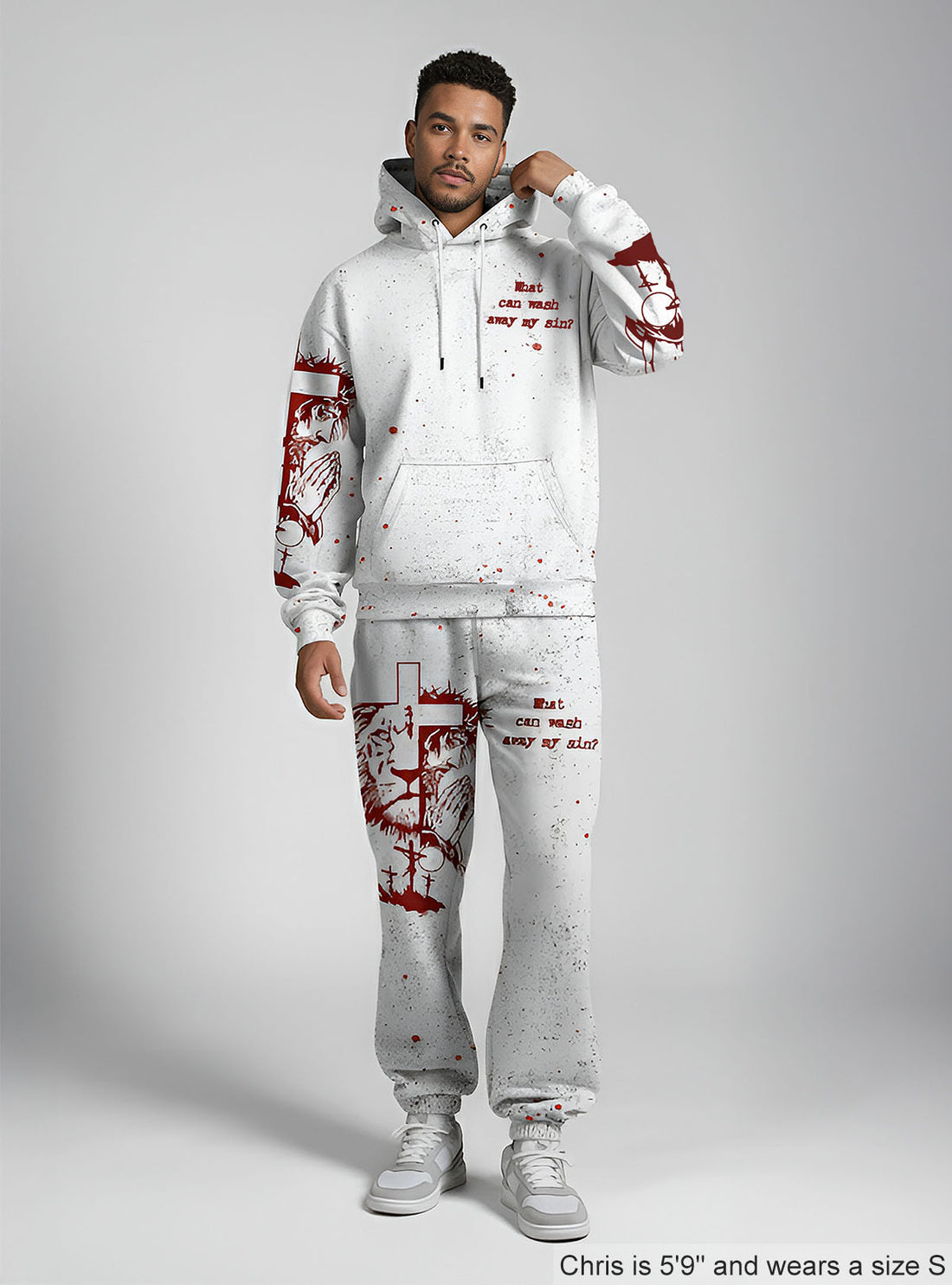 Crimson Cross Hoodie & Jogger Set
