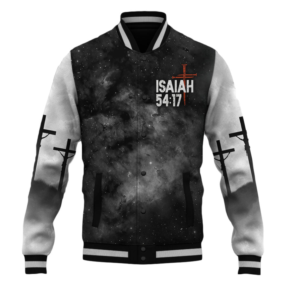 No Weapon Christian Baseball Jacket