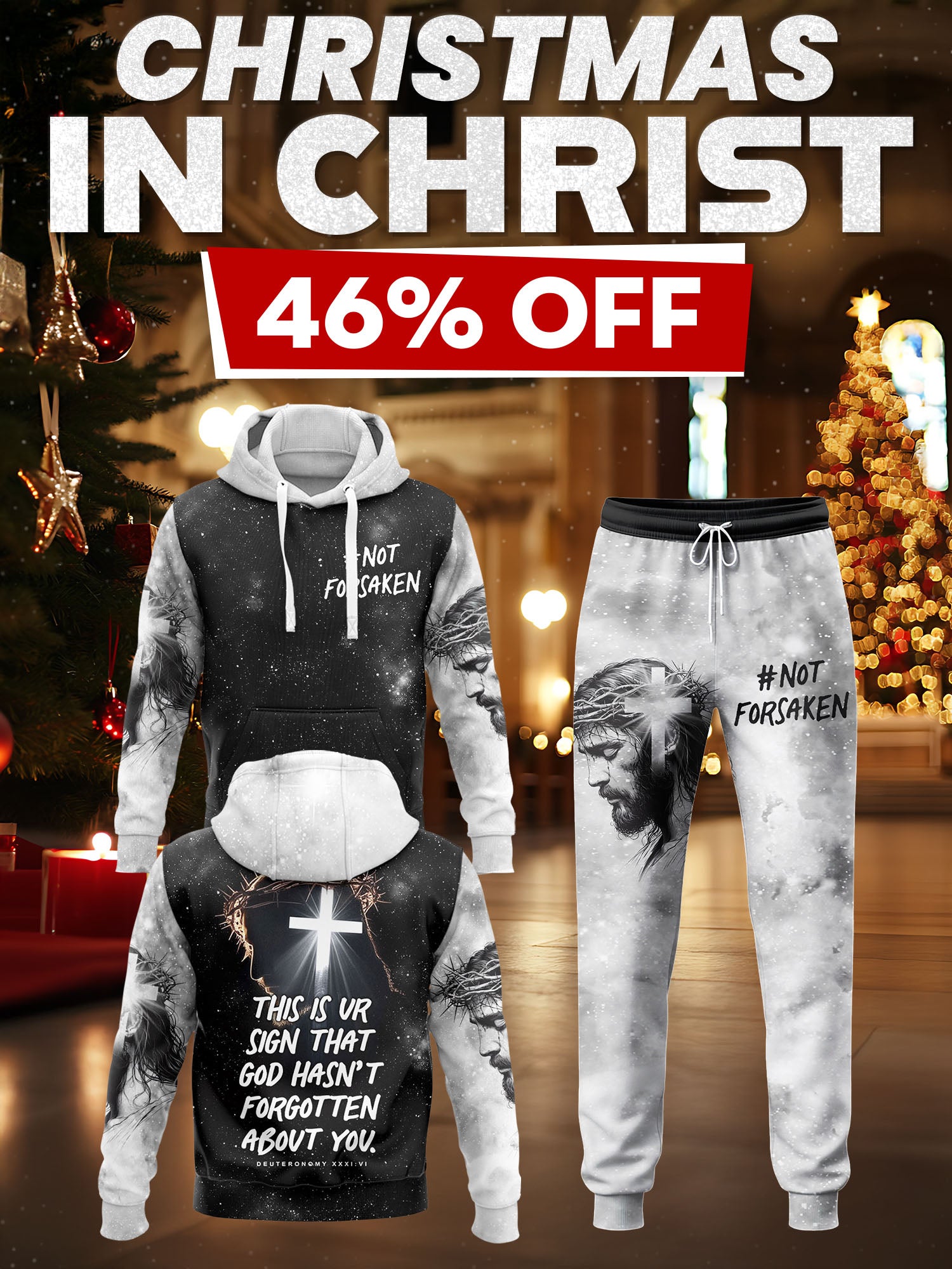 Not Forsaken Christian Hoodie & Jogger Set