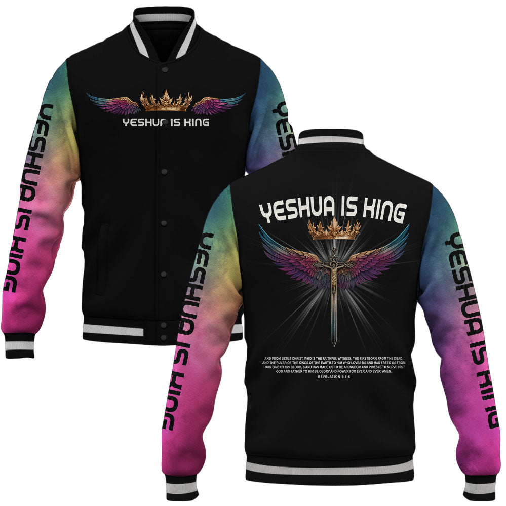 Christ Is King Christian Baseball Jacket