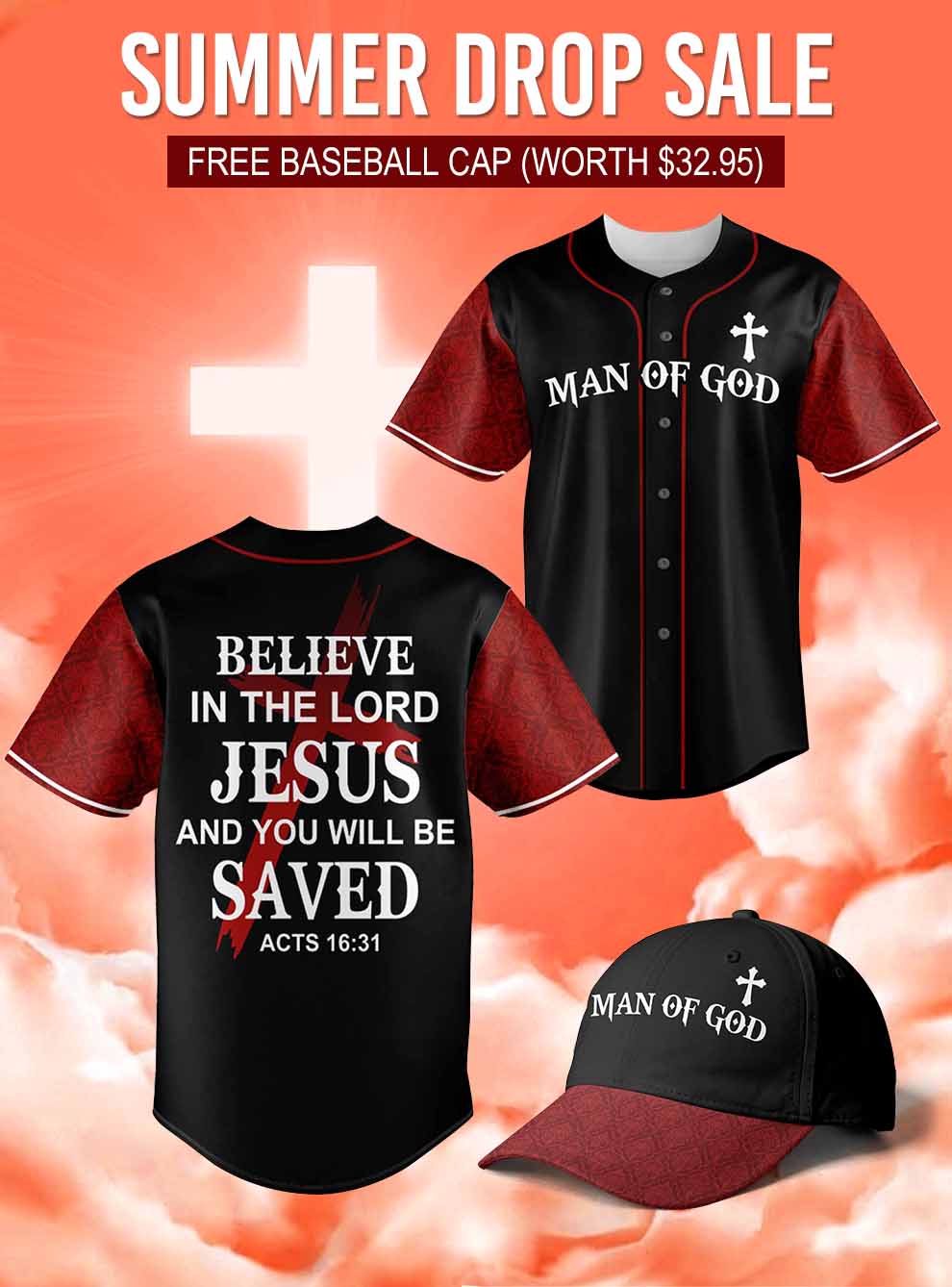 "Salvation" Baseball Jersey & Hat Bundle