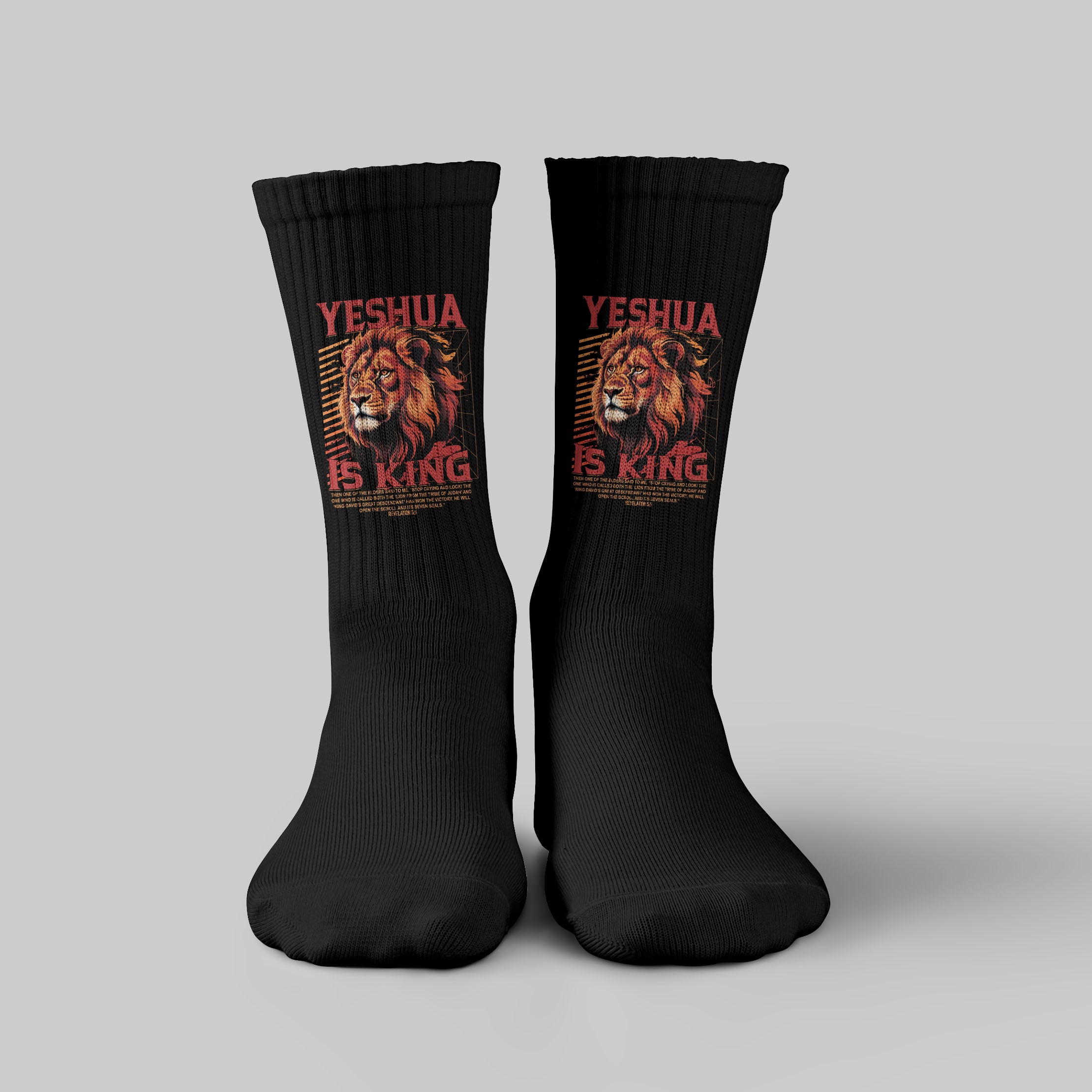 Yeshua Is King Christian Socks