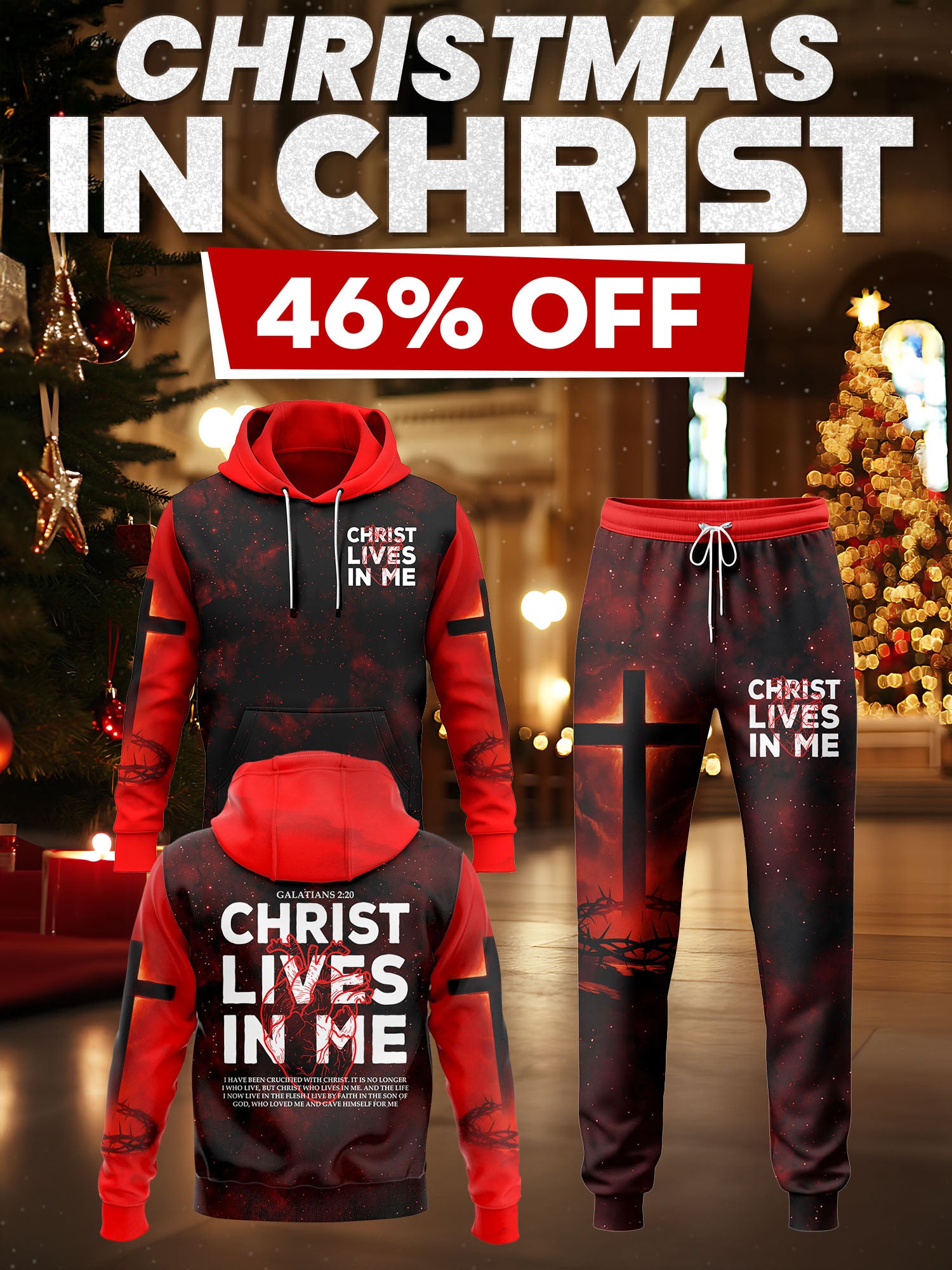 Christ Lives In Me Hoodie & Jogger Set
