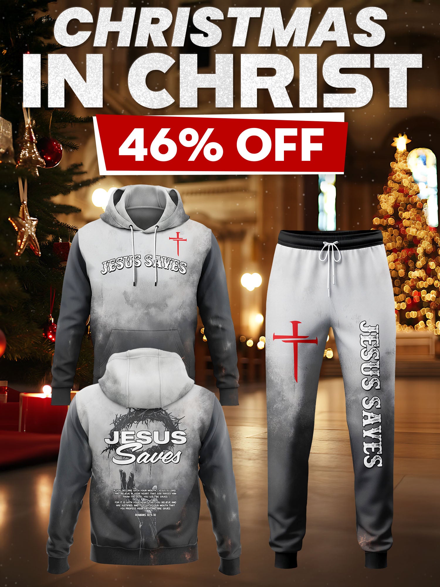 “Jesus Saves” – Hoodie & Jogger Bundle