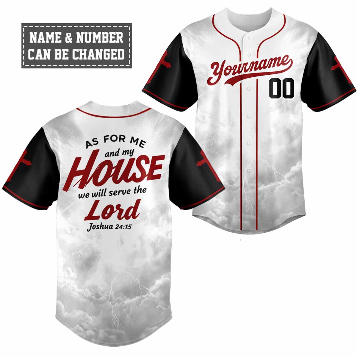 "We Will Serve The Lord" Baseball Jersey Personalized