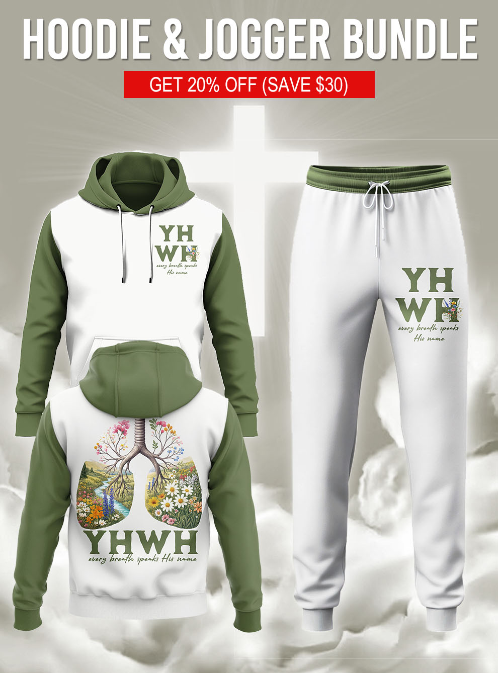 YHWH Christian Hoodie & Joggers Set