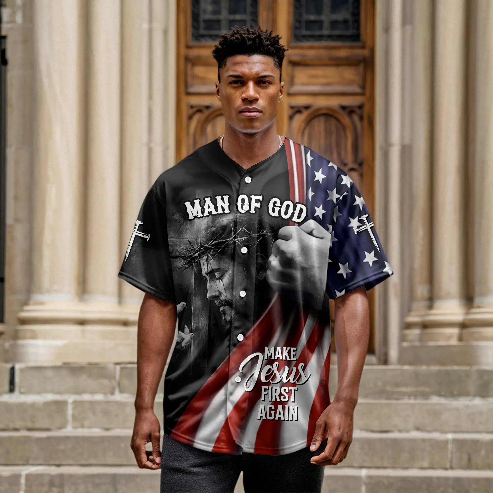 Make Jesus First Again Baseball Jersey Deal