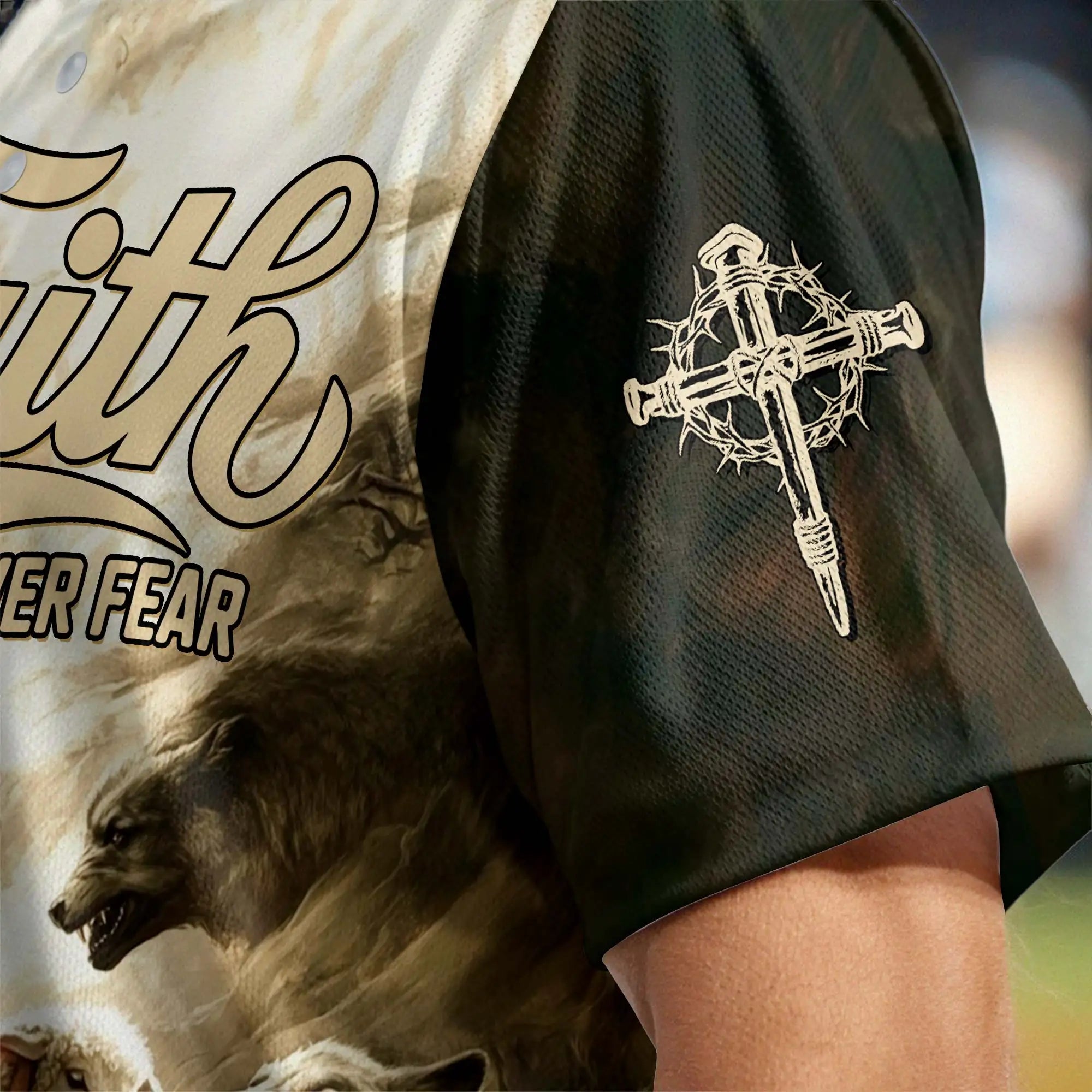 Jesus Protect the Lamp Baseball Jersey 2