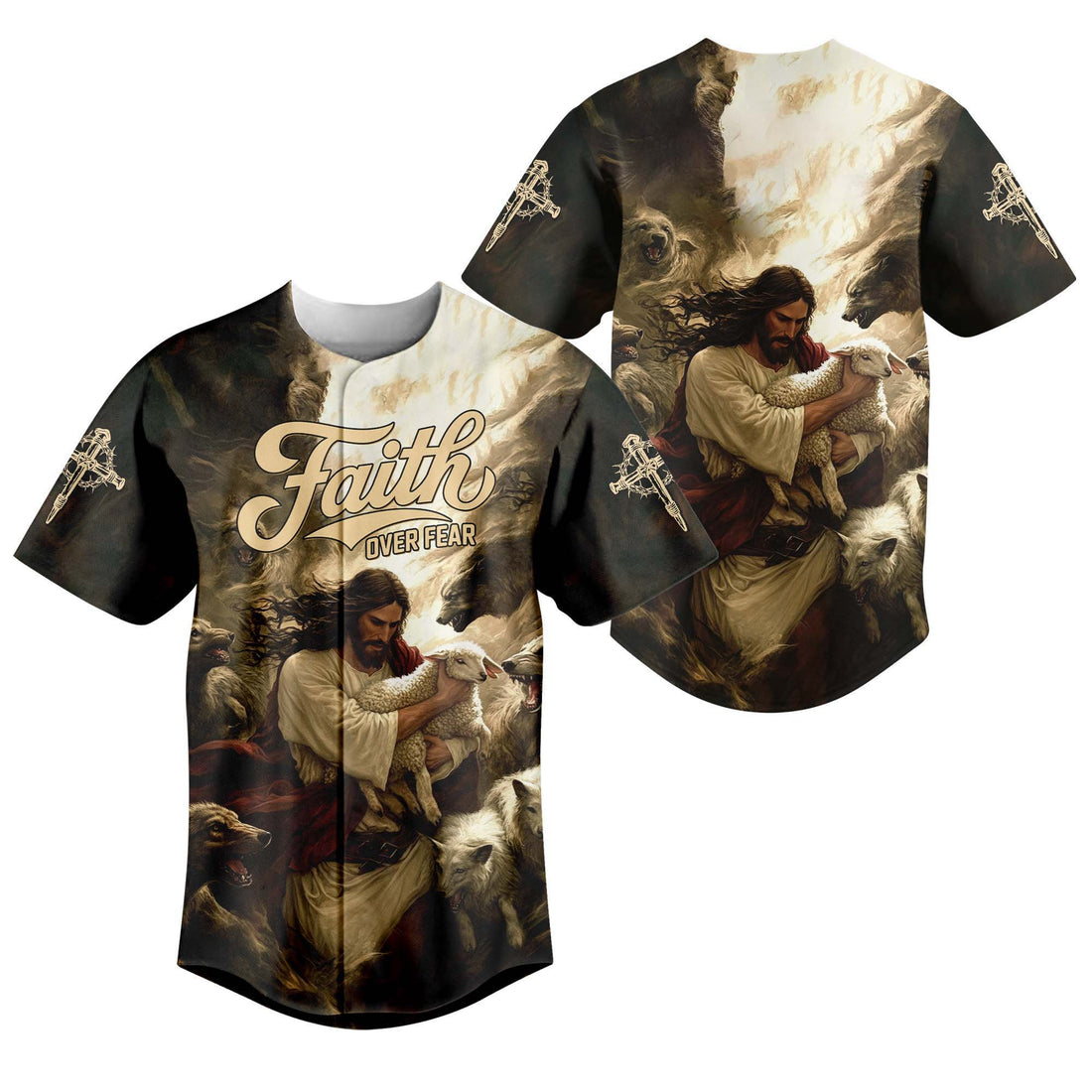 Jesus Protect the Lamp Baseball Jersey