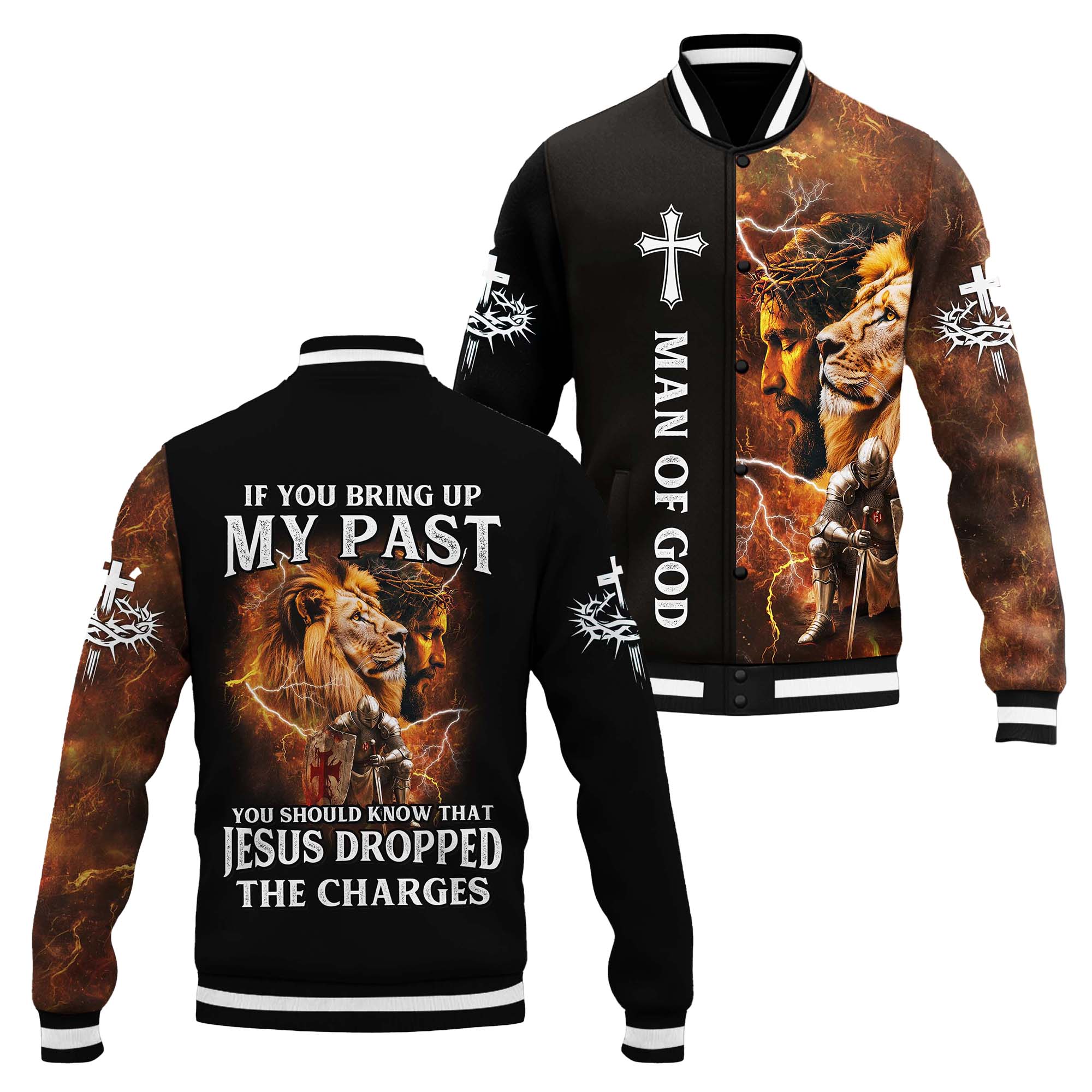 If You Bring Up My Past, You Should Know That Jesus Dropped The  Charges Baseball Jacket