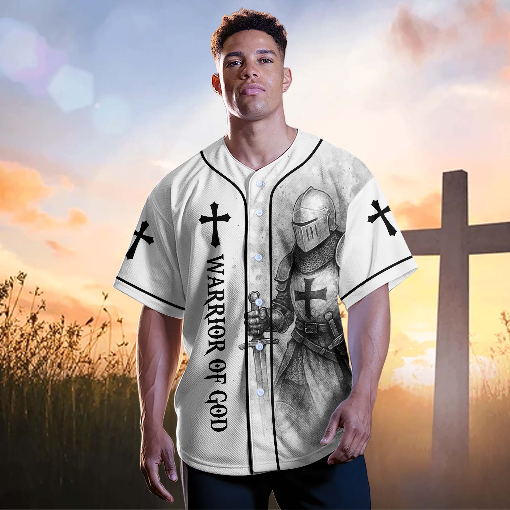 Child of God Warrior of Christ Baseball Jersey 2