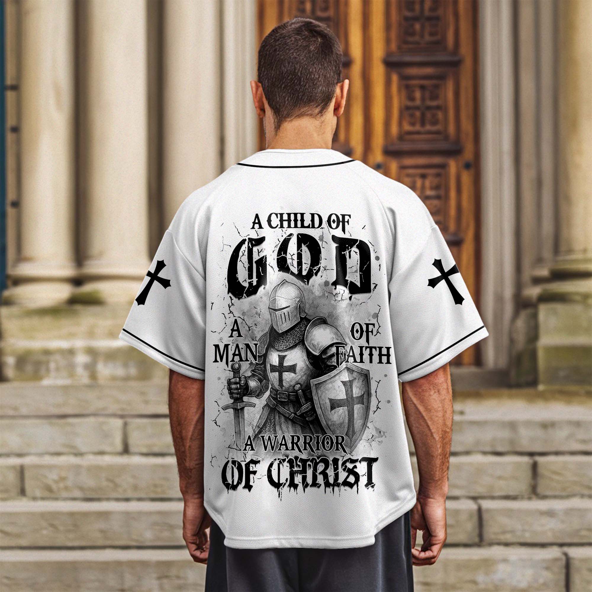 Child of God Warrior of Christ Baseball Jersey 2