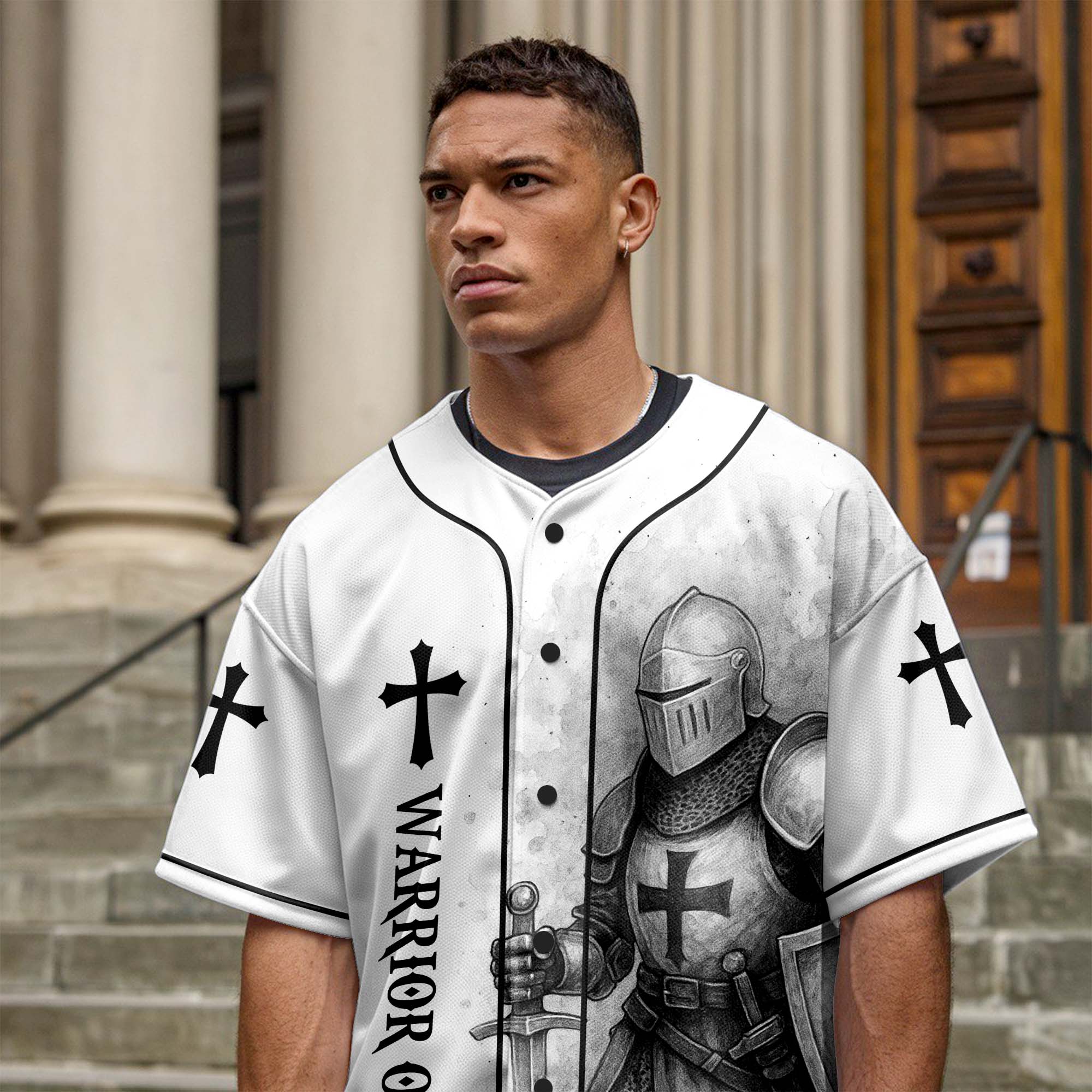 Child of God Warrior of Christ Baseball Jersey 2