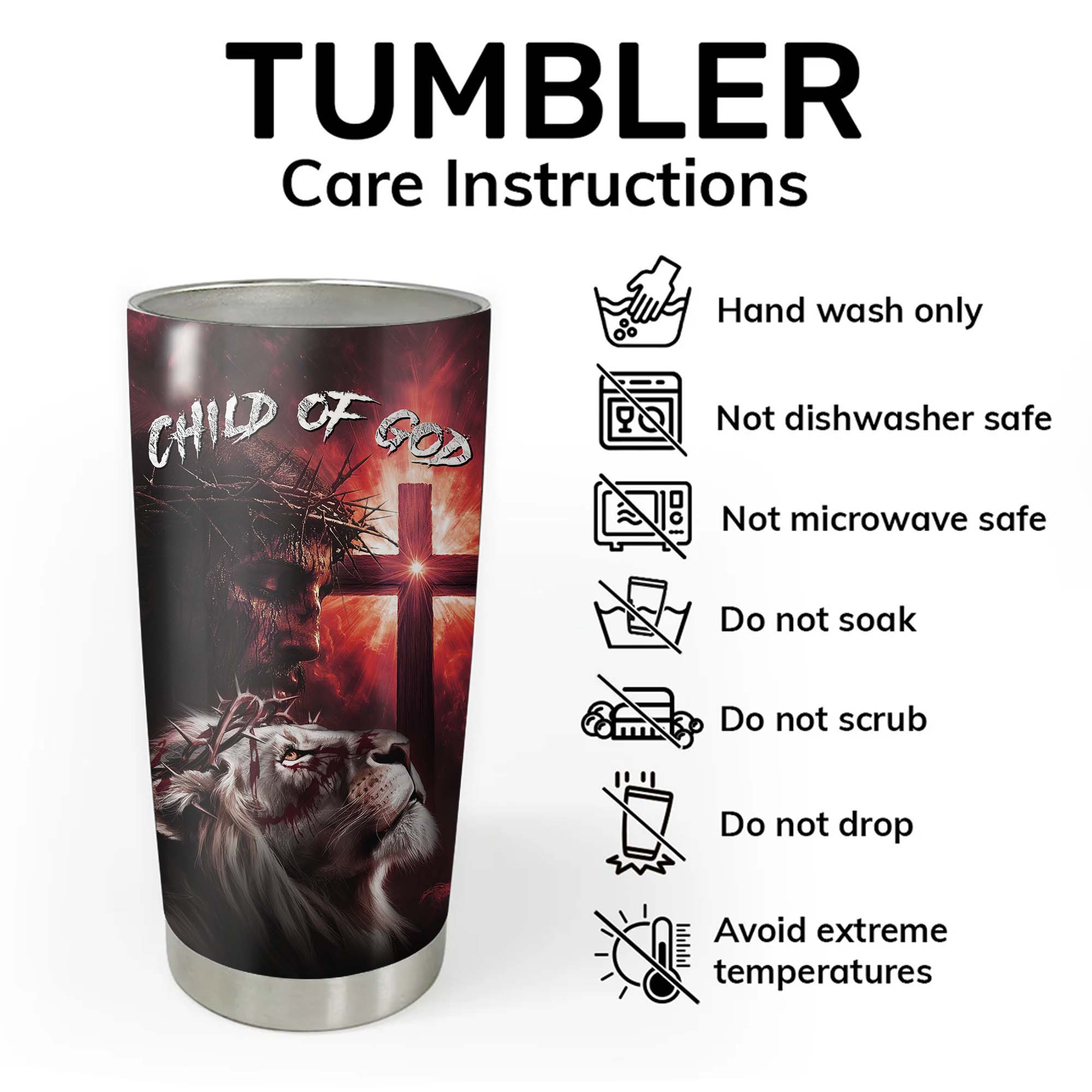 He Died For Me Lion Tumbler