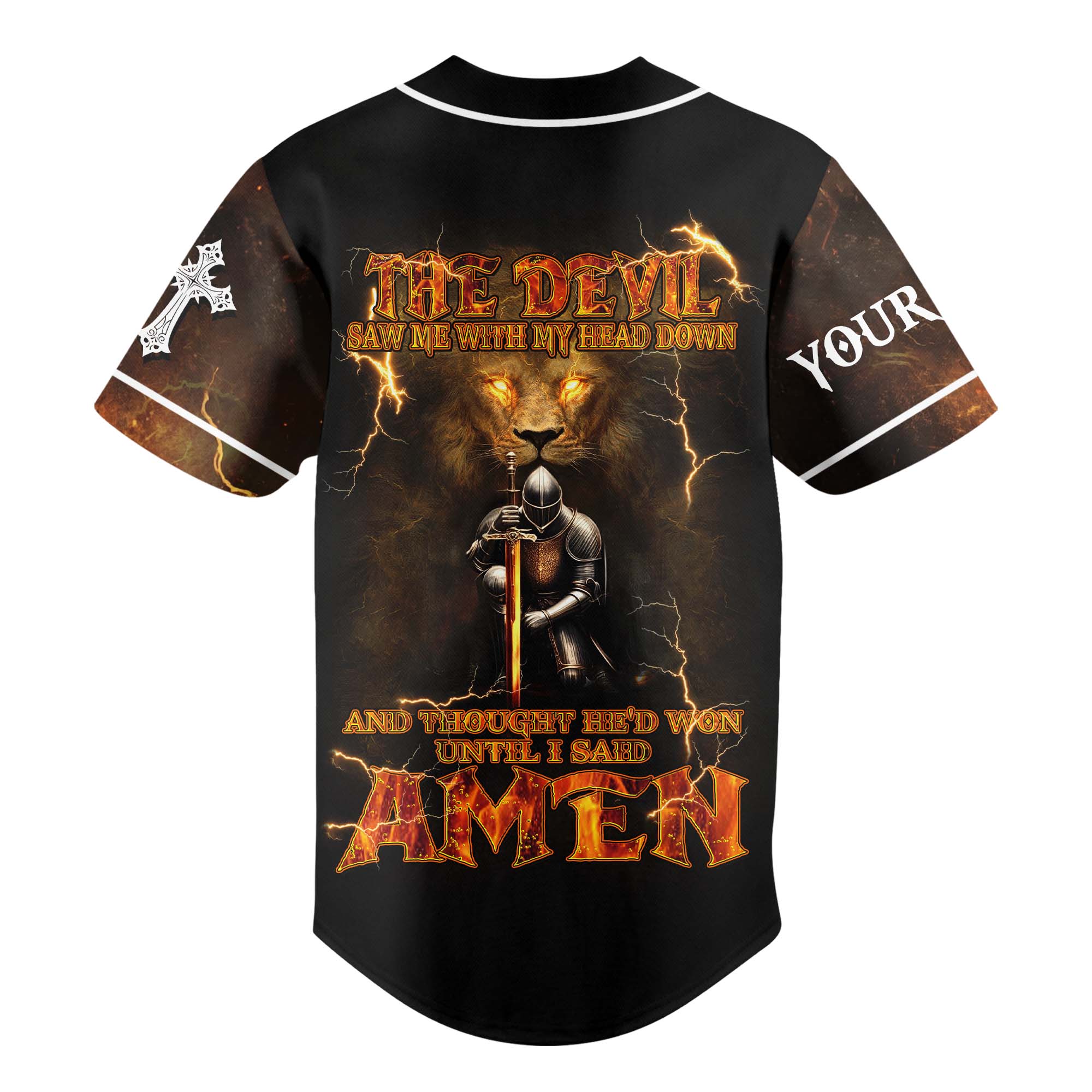 The Devil Saw Me With My Head Down Custom Name Baseball Jersey