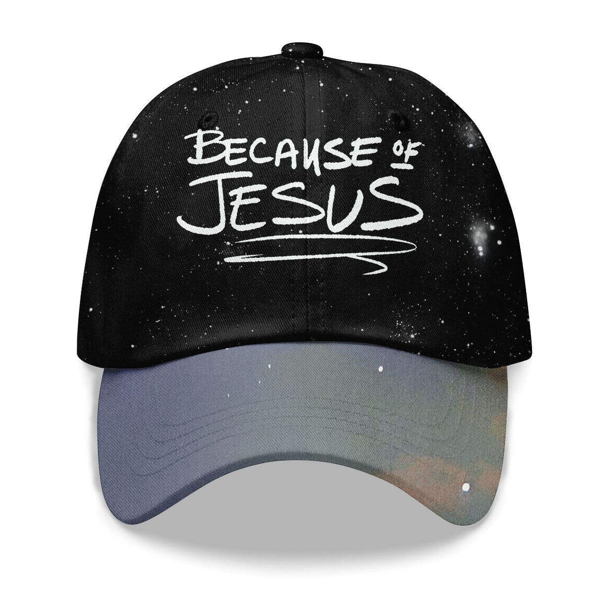 Because Of Jesus Baseball Cap