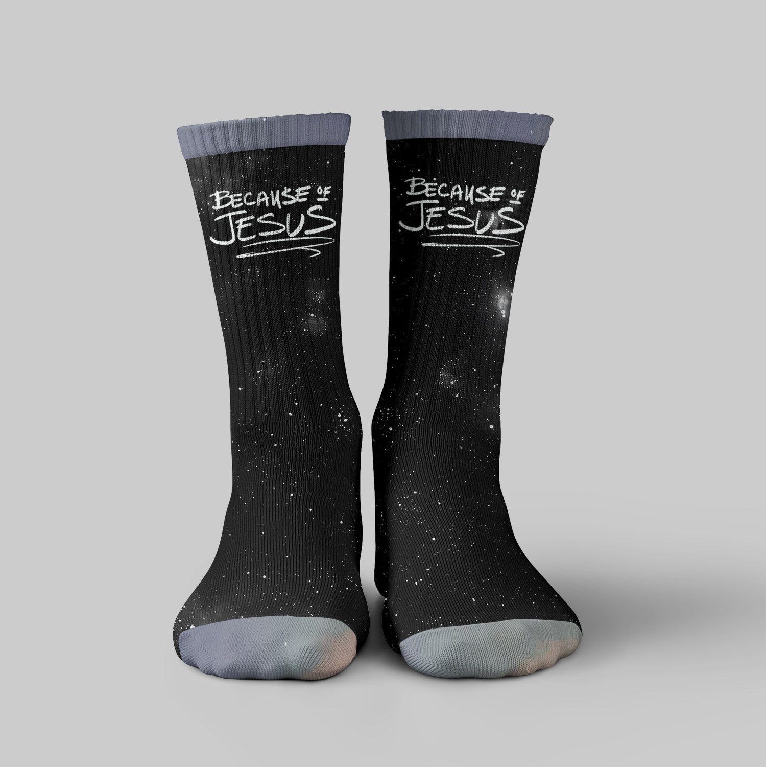 Because Of Jesus Socks
