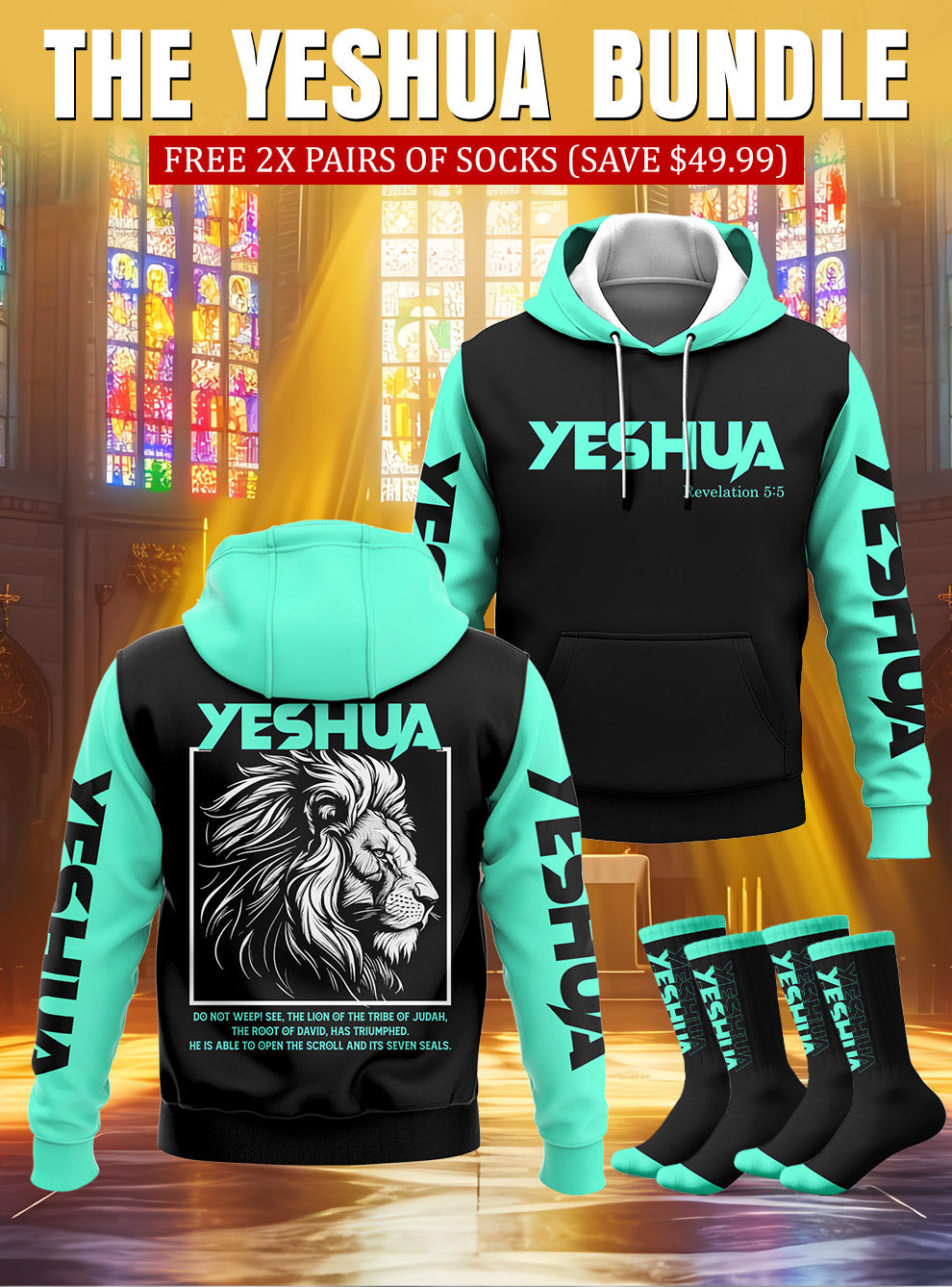 YESHUA Christian Hoodie & Socks Set