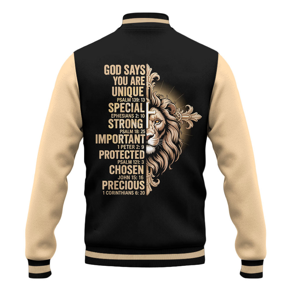 "Man Of God" Black Gold Baseball Jacket