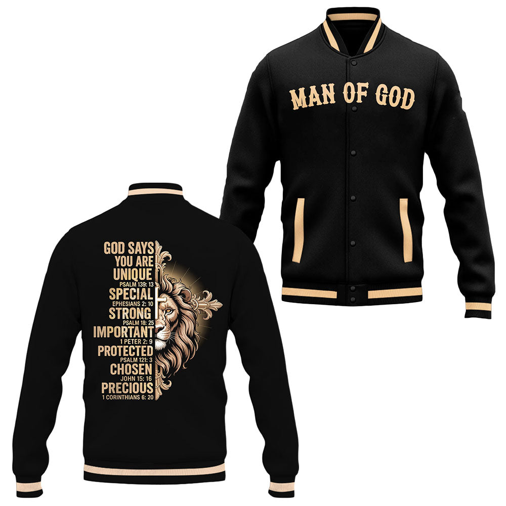 Black Man Of God Baseball Jacket