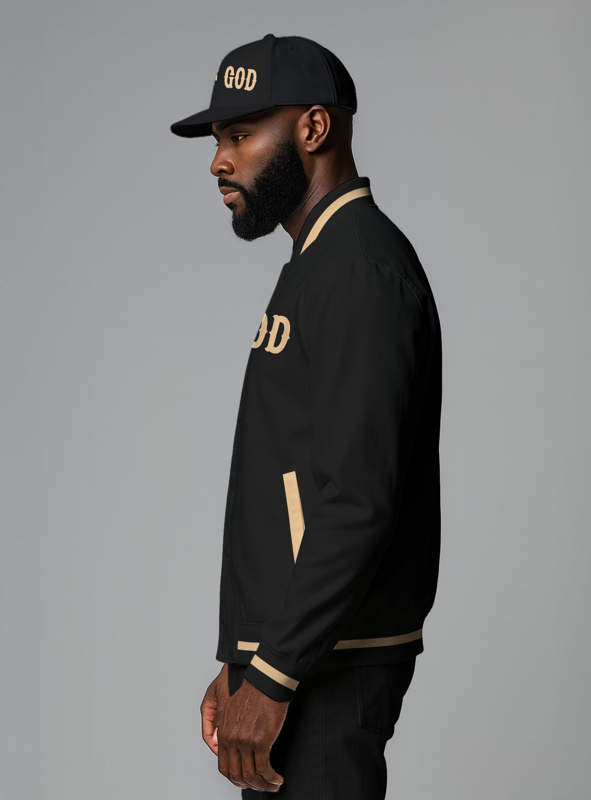 Black Man Of God Baseball Jacket