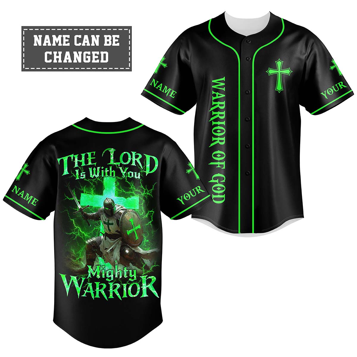 The Lord Is With You Mighty Warrior Custom Name Baseball Jersey