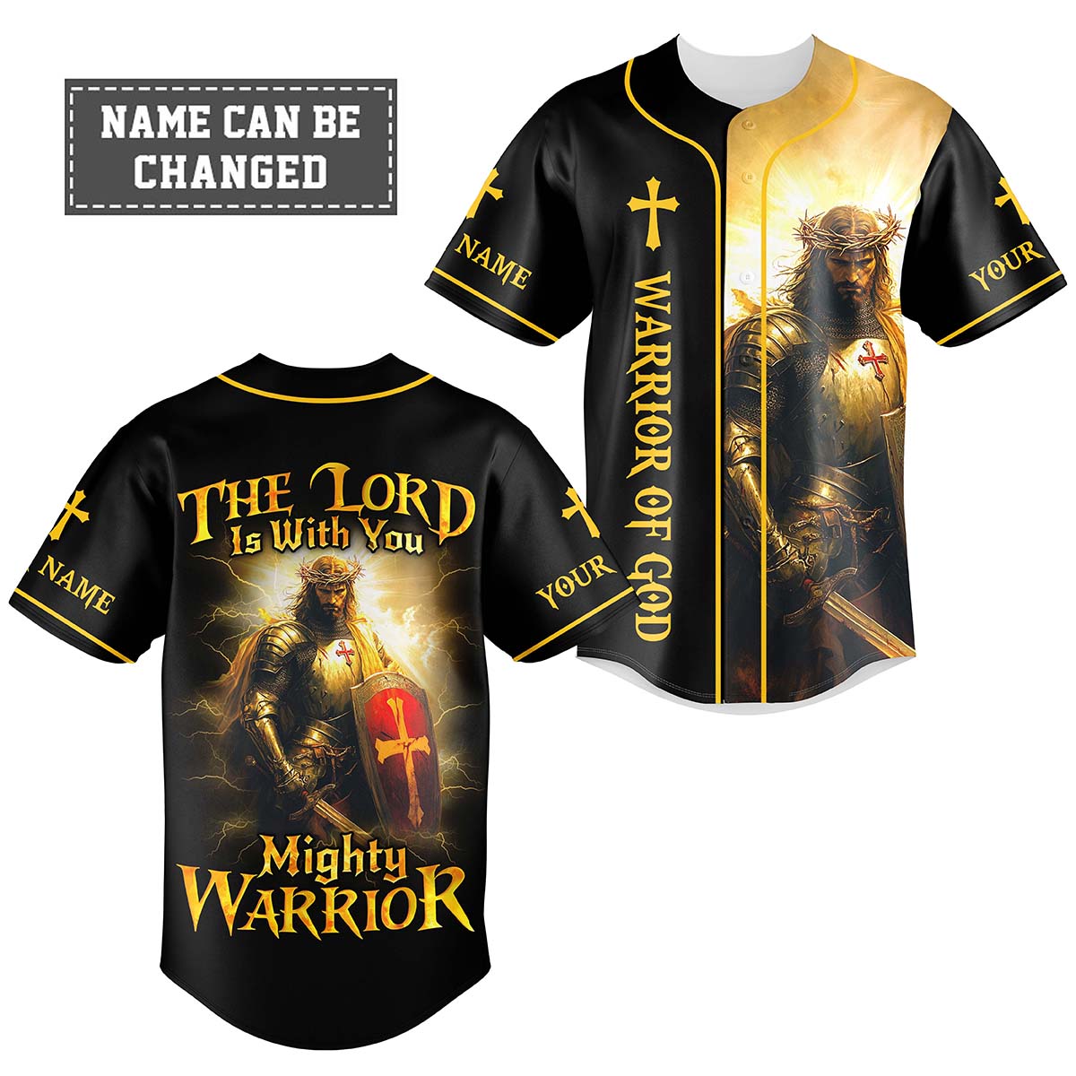 The Lord Is With You Mighty Warrior Custom Name Baseball Jersey