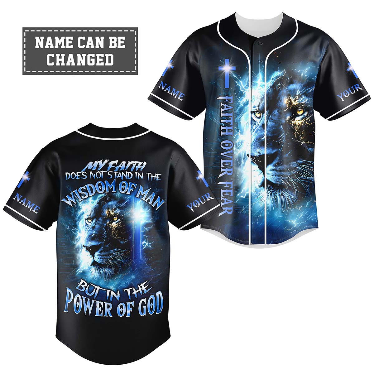 The Power Of God Custom Name Baseball Jersey