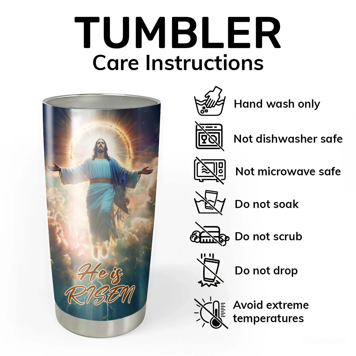 He Is Risen Ascension Glory Tumbler