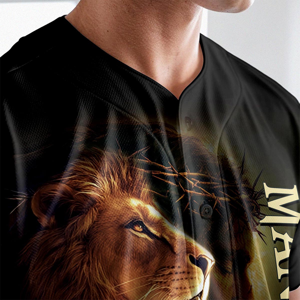 No Matter The Storm Lion Custom Name Baseball Jersey