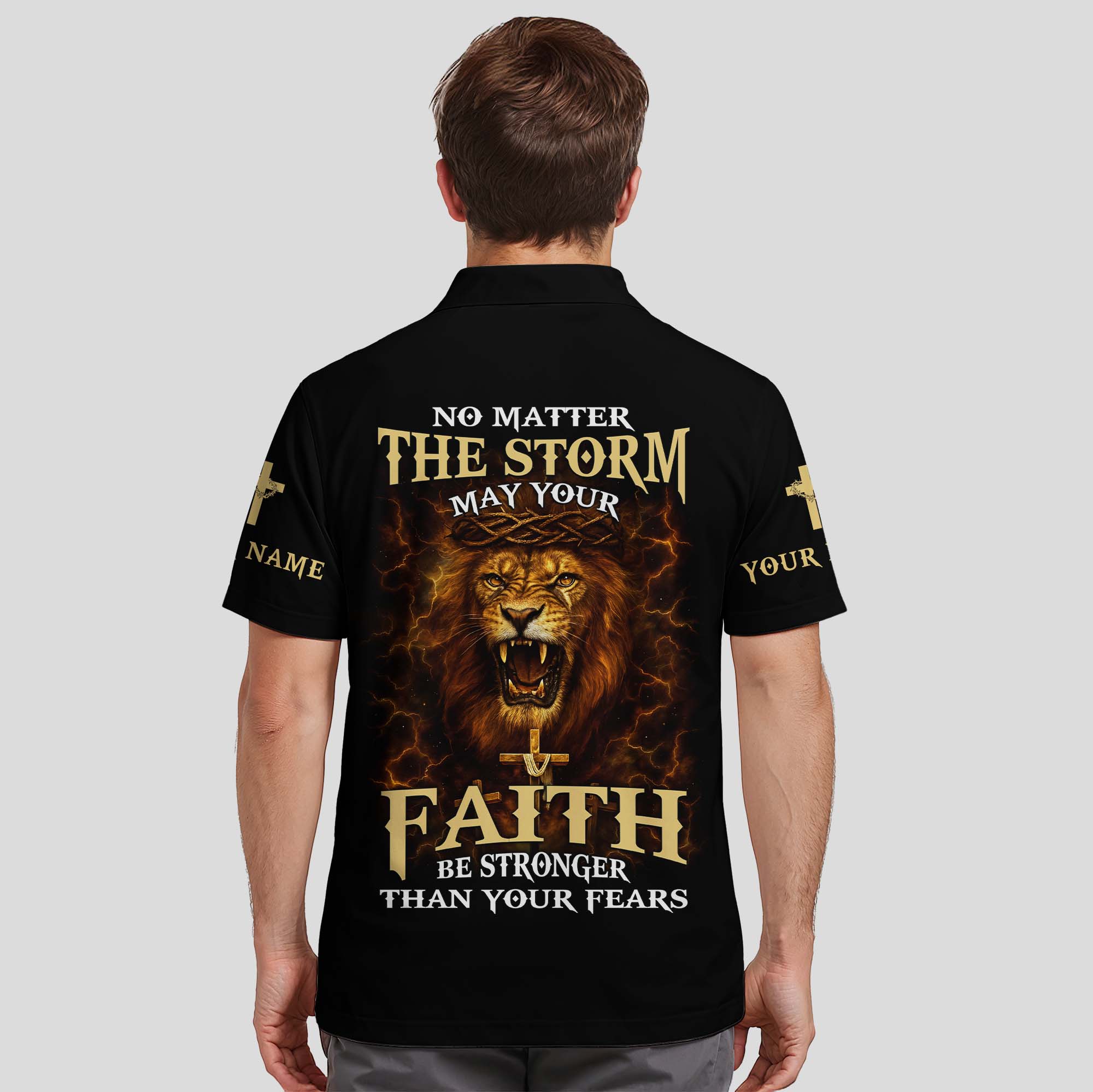 No Matter The Storm Lion Polo Shirt
