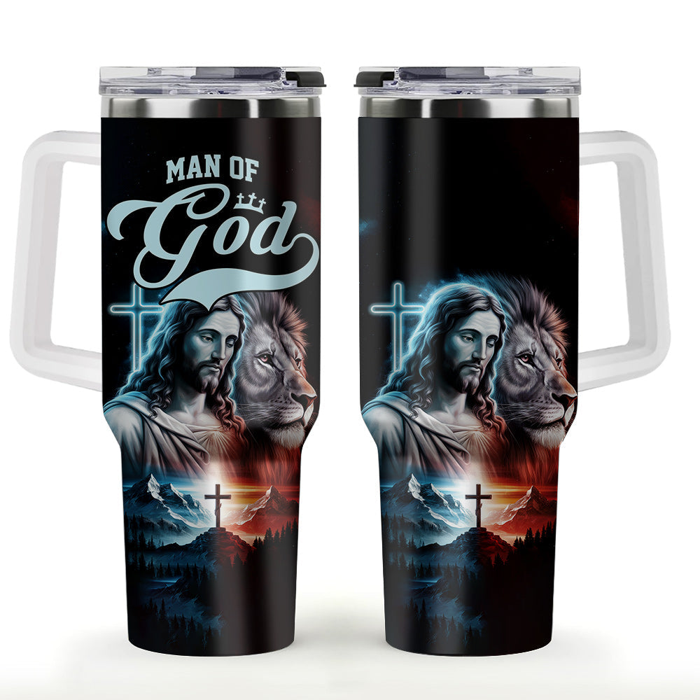Man of god Jesus and Lion Stainless Steel Tumbler