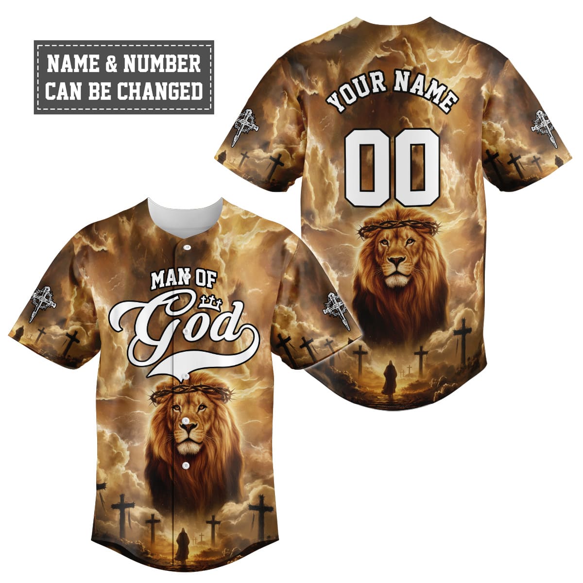 Man of God – Lion’s Courage Baseball Jersey