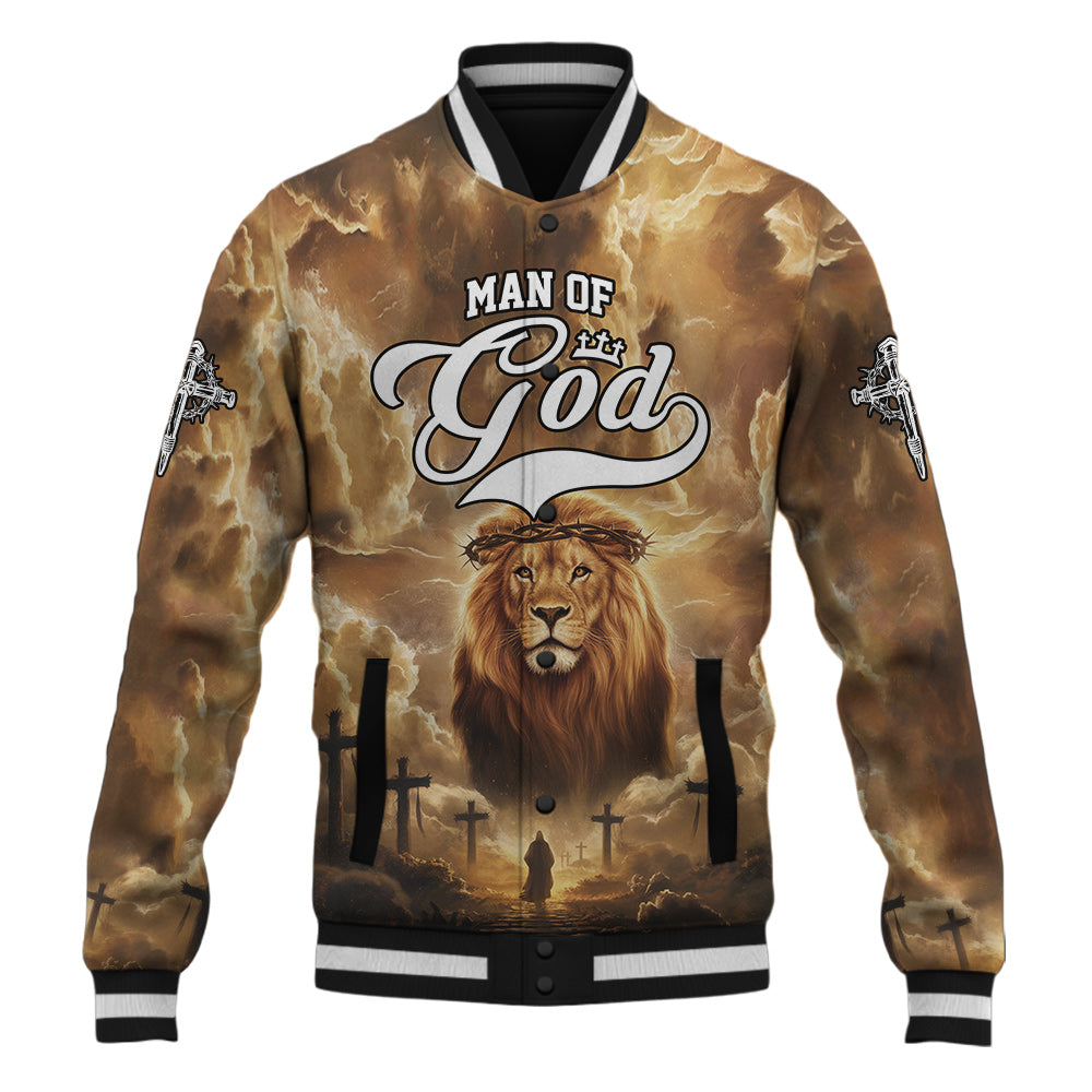 Man of God – Lion’s Courage Baseball Jacket