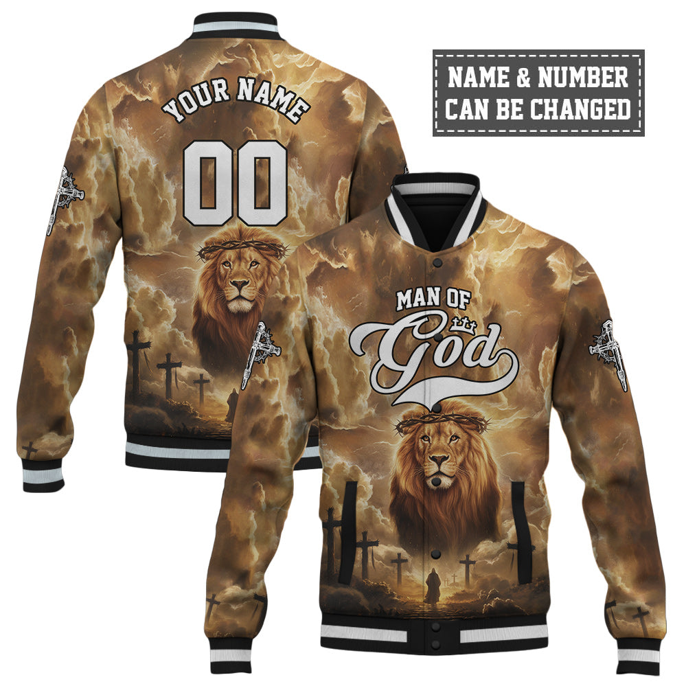 Man of God – Lion’s Courage Baseball Jacket