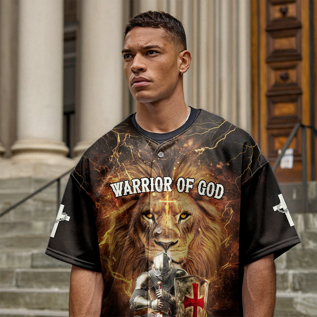 Warrior Of God Divine Crusader Custom Name Baseball Jersey