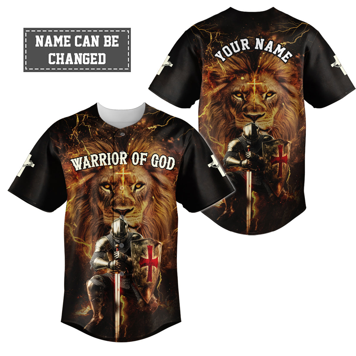 Warrior Of God Divine Crusader Custom Name Baseball Jersey