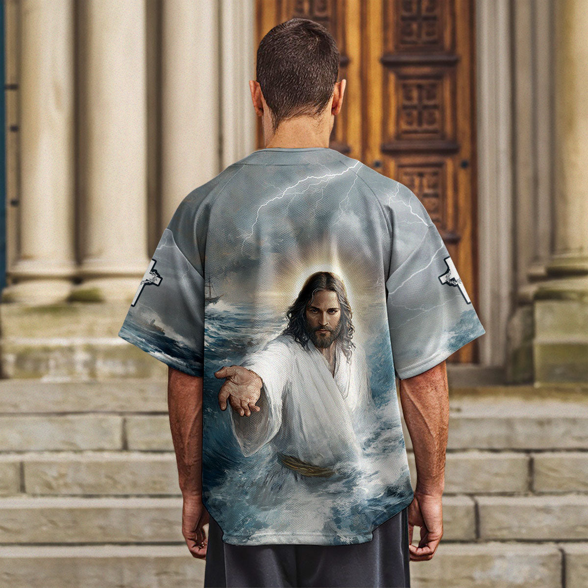 Faith Over Fear Jesus Baseball Jersey 2