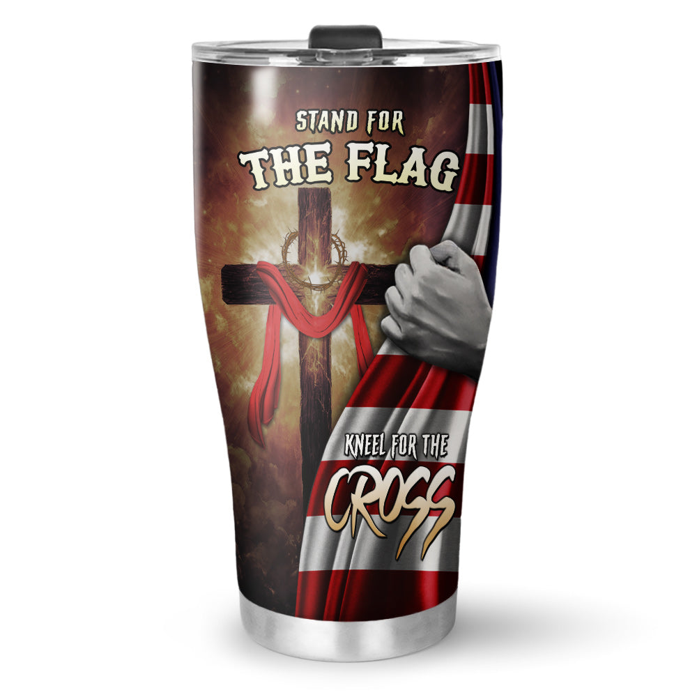 Stand for the Flag Kneel for the Cross Stainless Steel Tumbler