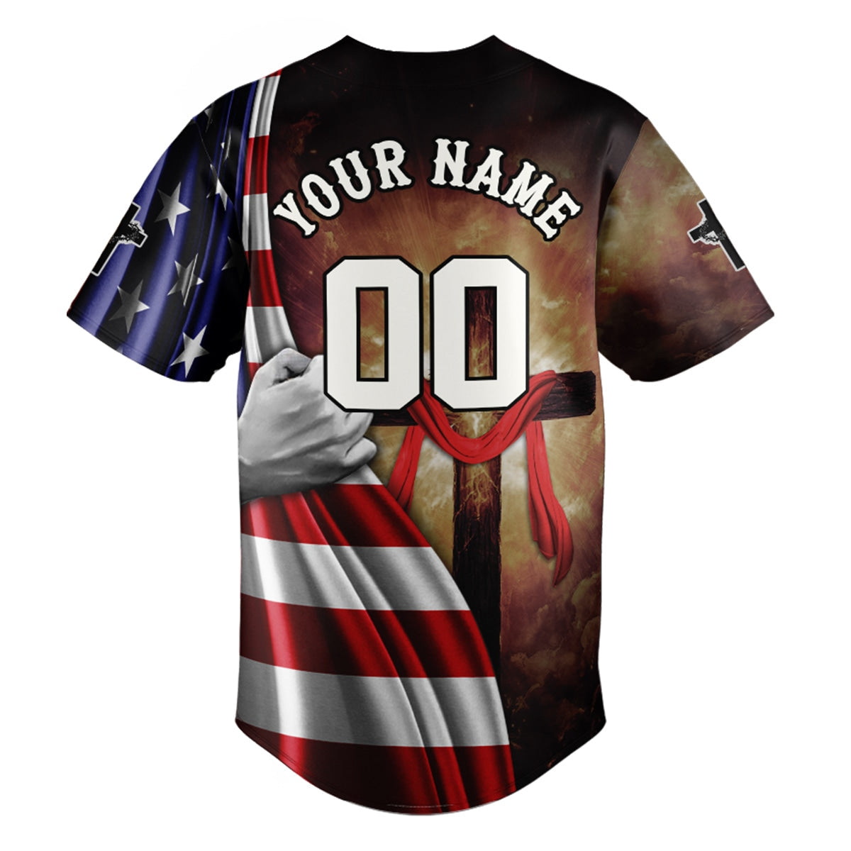 Stand for the Flag Kneel for the Cross Baseball Jersey