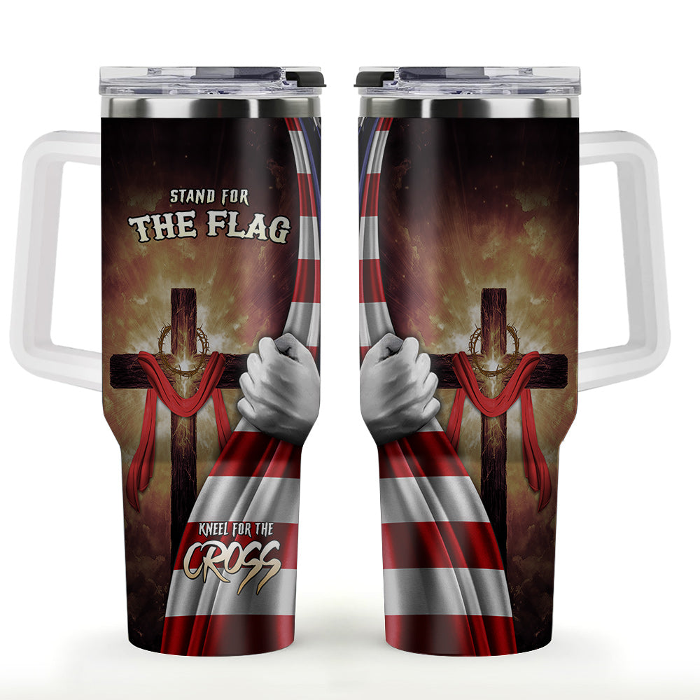 Stand for the Flag Kneel for the Cross Stainless Steel Tumbler