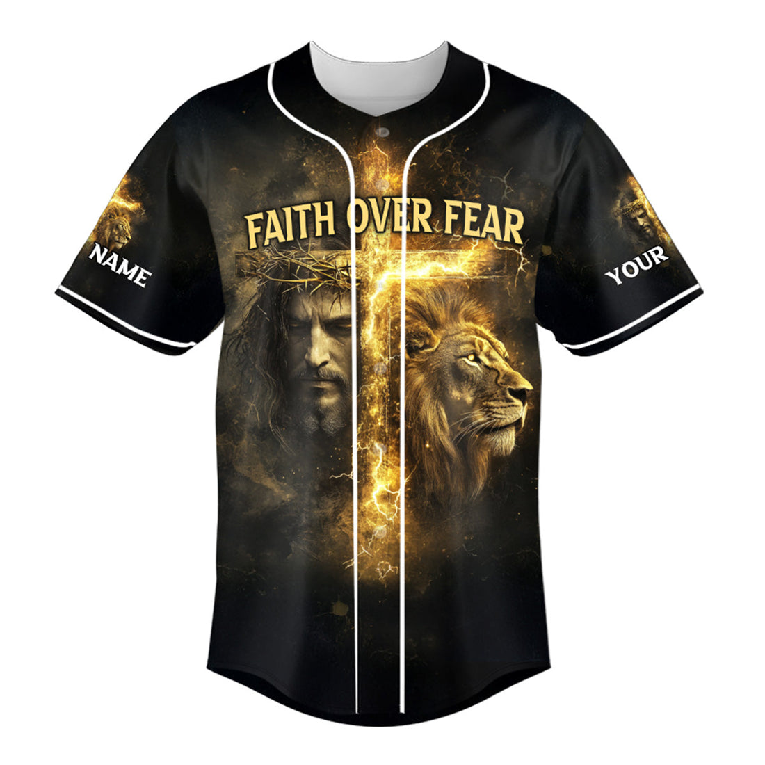 By His Stripes We Are Healed Lion Custom Name Baseball Jersey