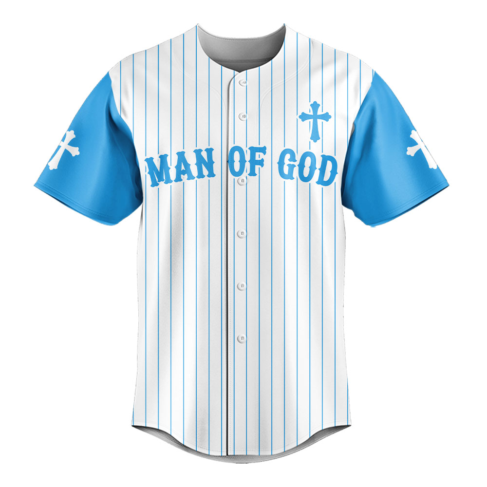 Man Of God Striped Baseball Jersey